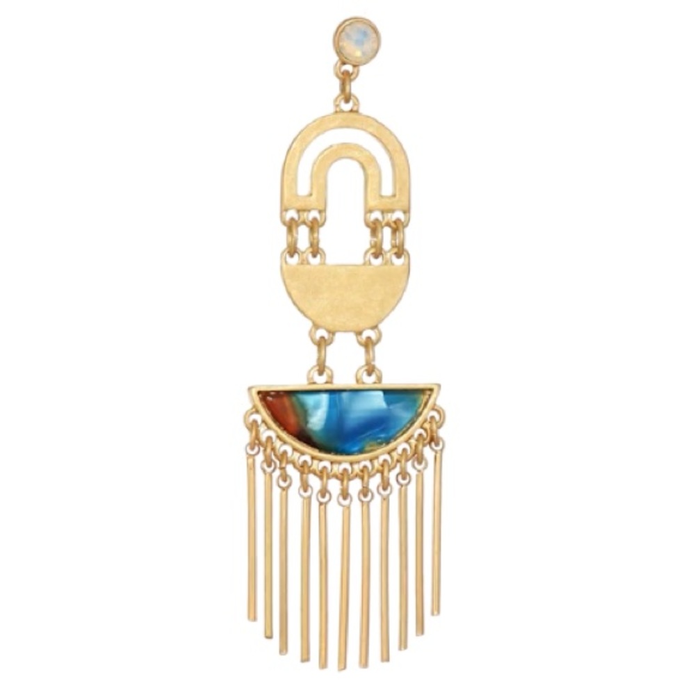 nordstrom // gold and opal chandelier earrings - Picture 2 of 5